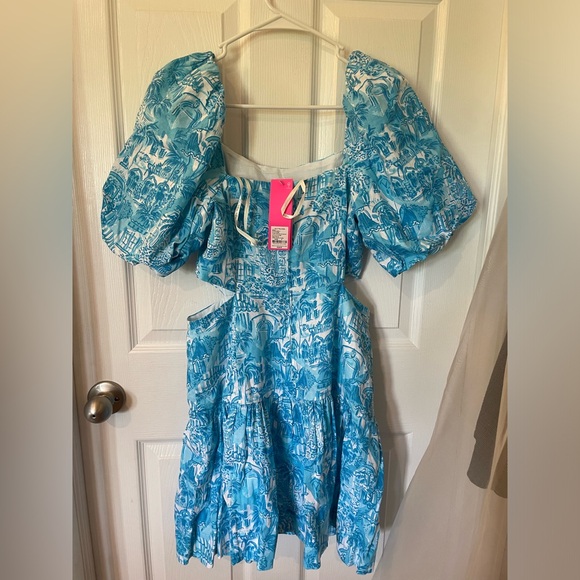 Kylanne Linen Puff-Sleeve Minidress - Picture 10 of 12